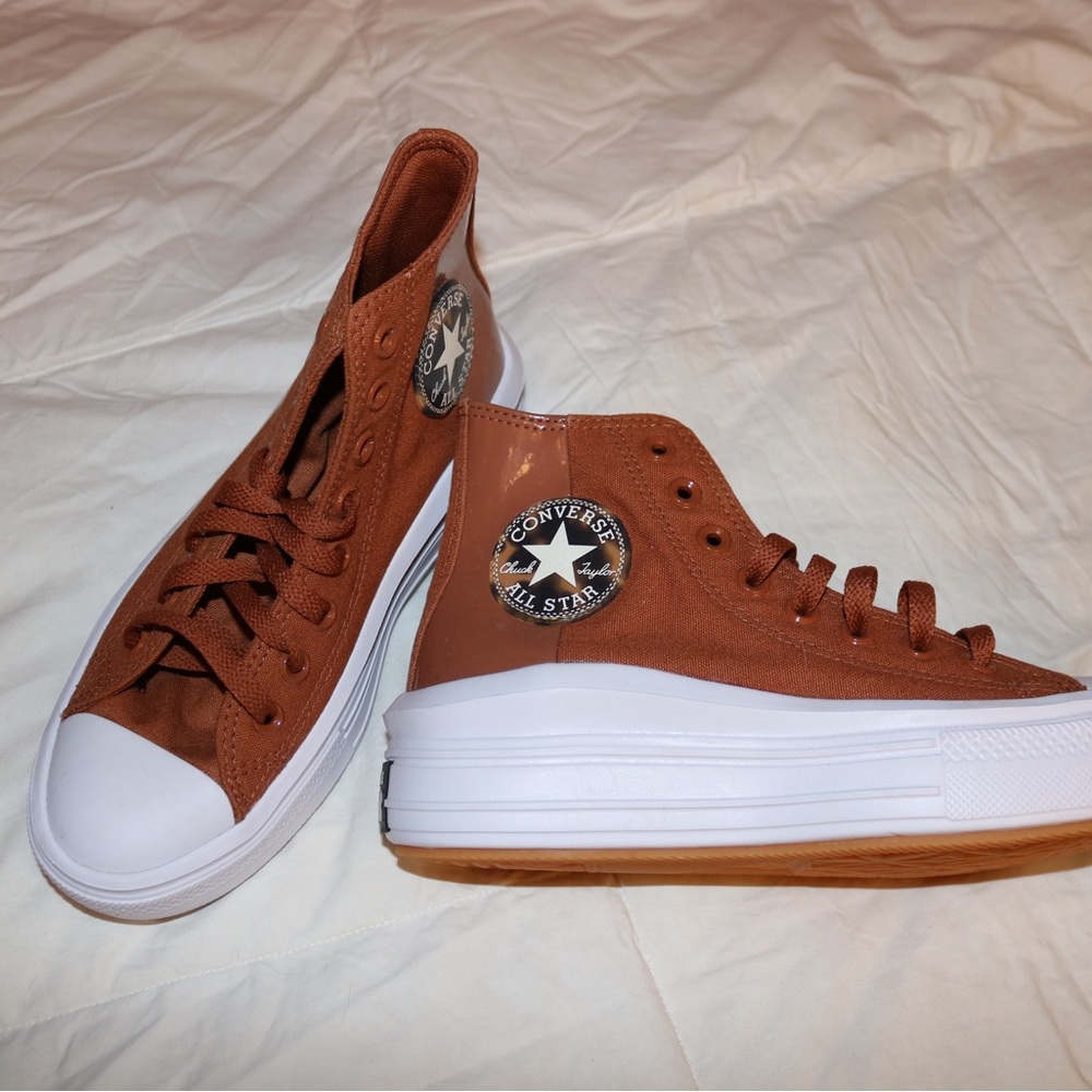 Converse High-Tops in Tan and White
